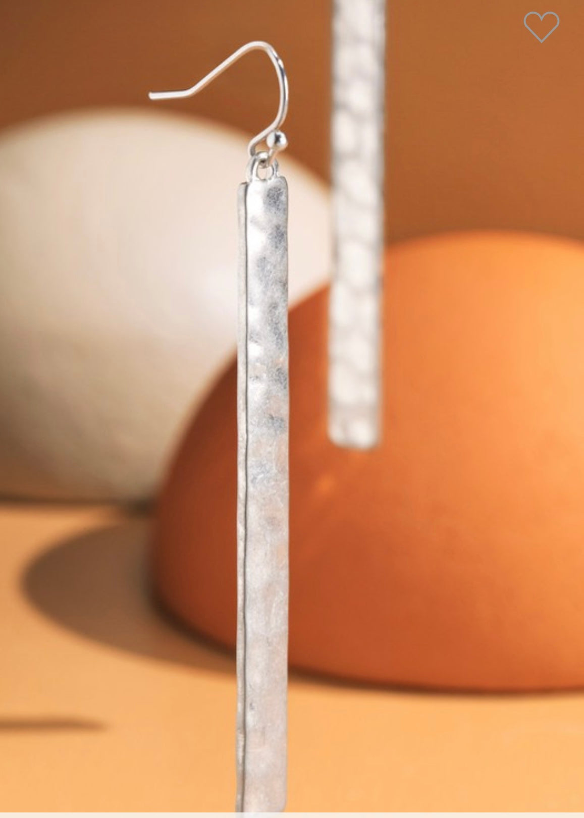 Silver Hammered Bar Earrings