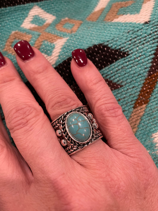 Turquoise Stone and Silver Ring