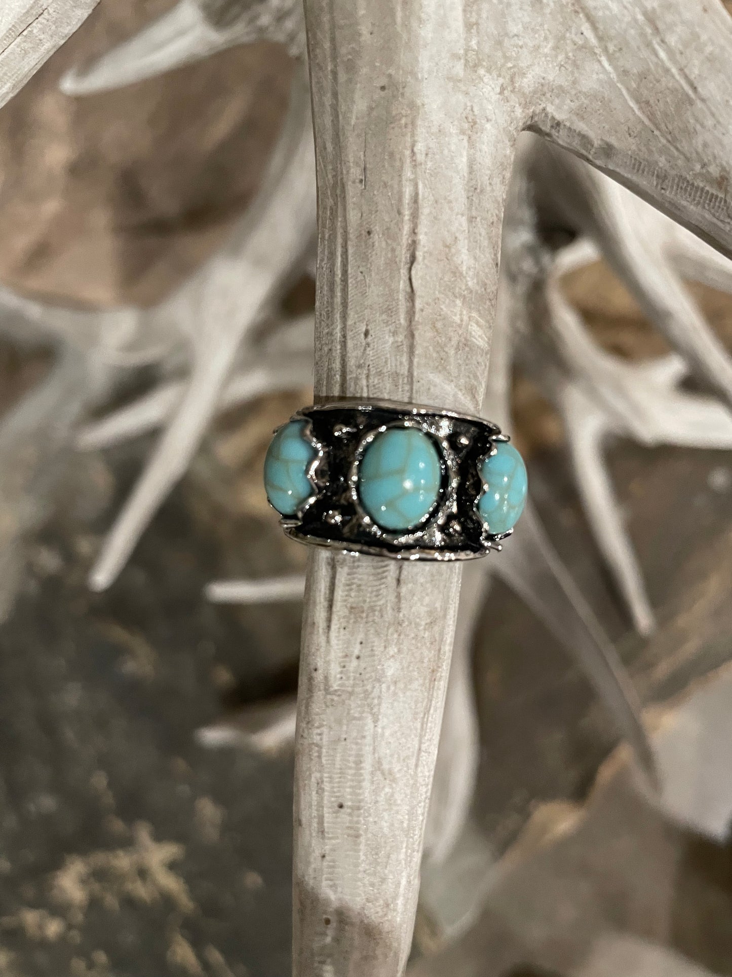 Three stone store turquoise ring