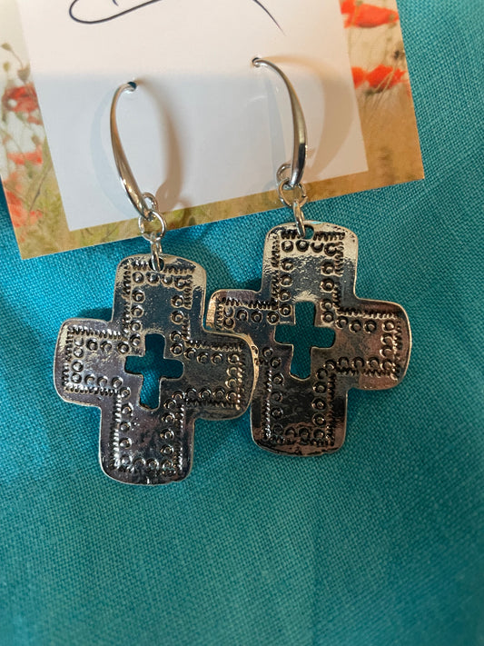 Western Cross Earrings