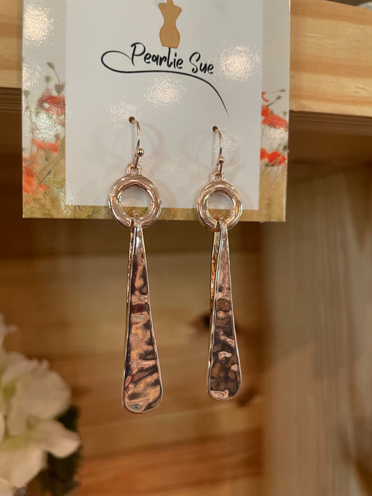 Rose Gold Bar/Loop Earrings