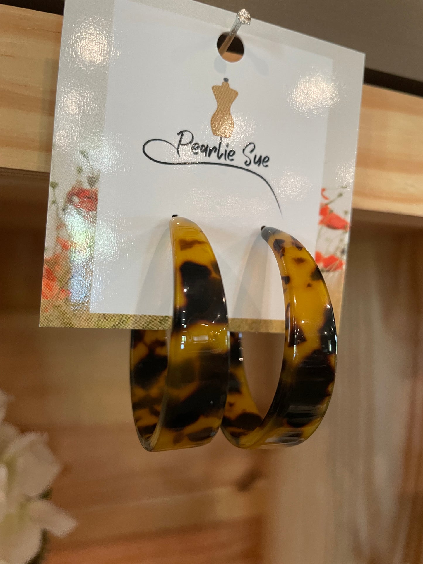 Tortoise Shell Hoop Earrings