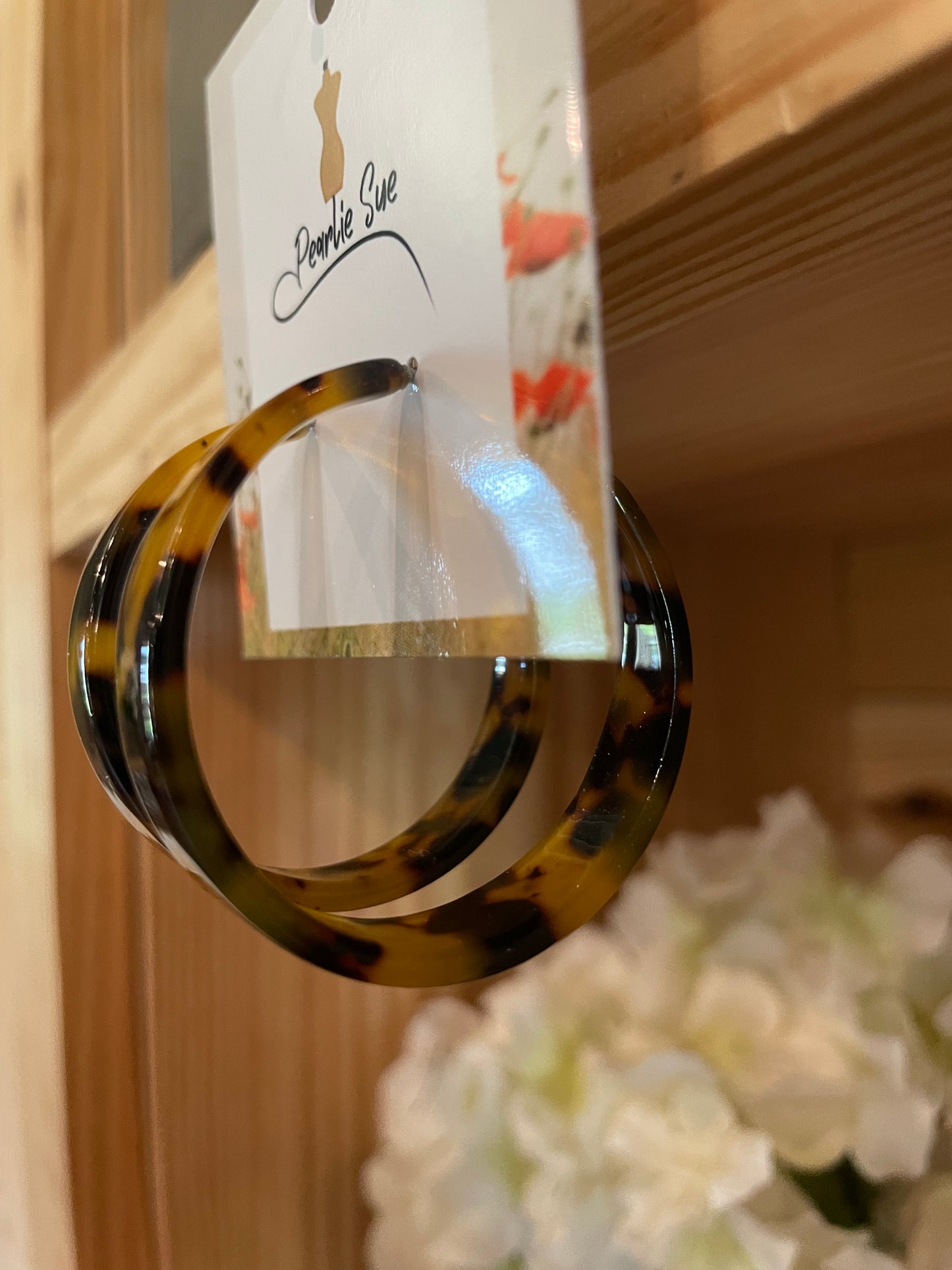 Tortoise Shell Hoop Earrings