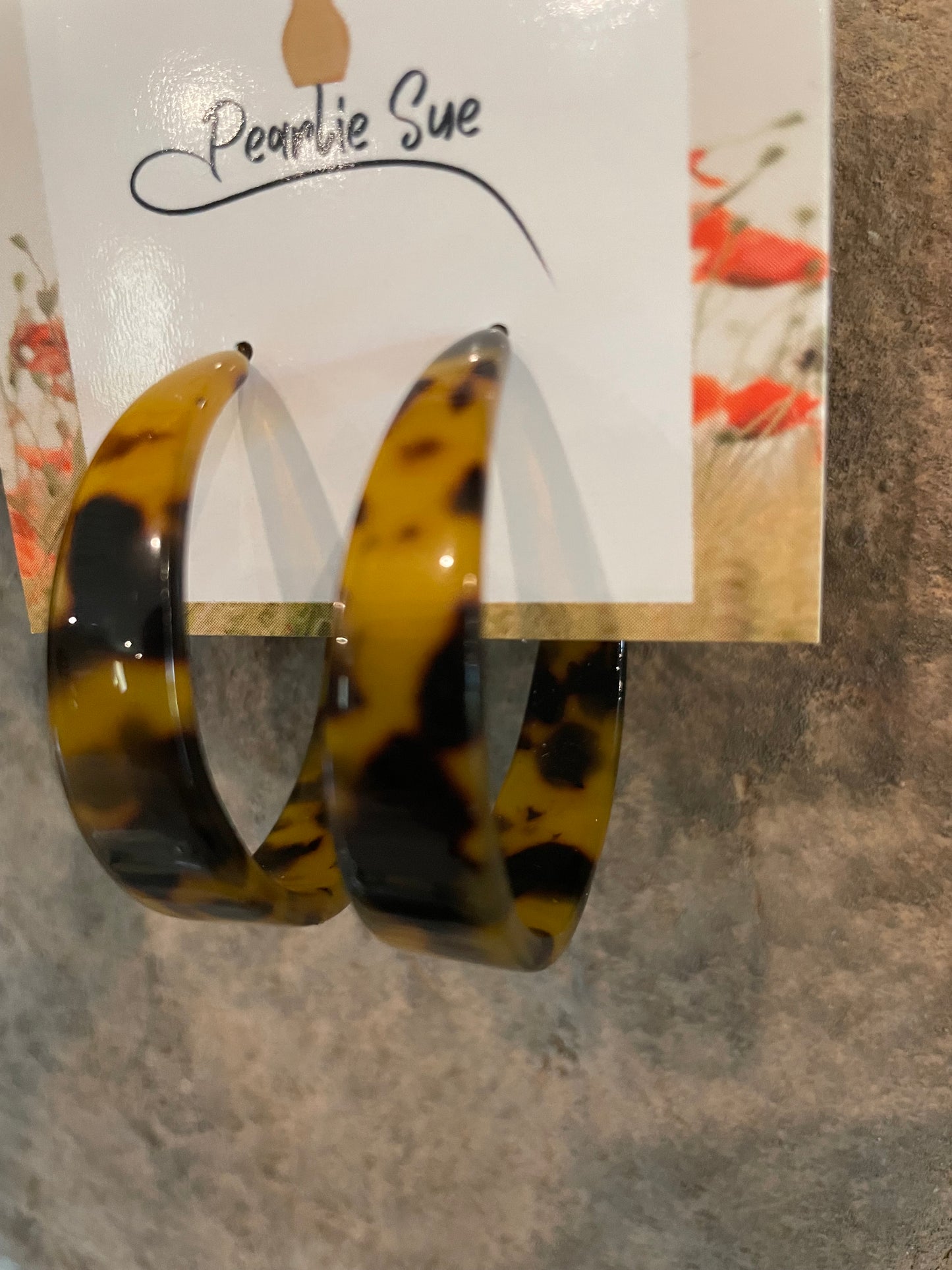 Tortoise Shell Hoop Earrings