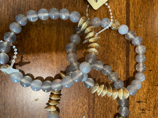 Gray/Gold Stretch Bracelet - JM2